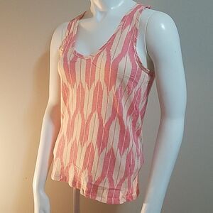 J. Crew Pink & Cream Arrow Patterned Tank Top (S)